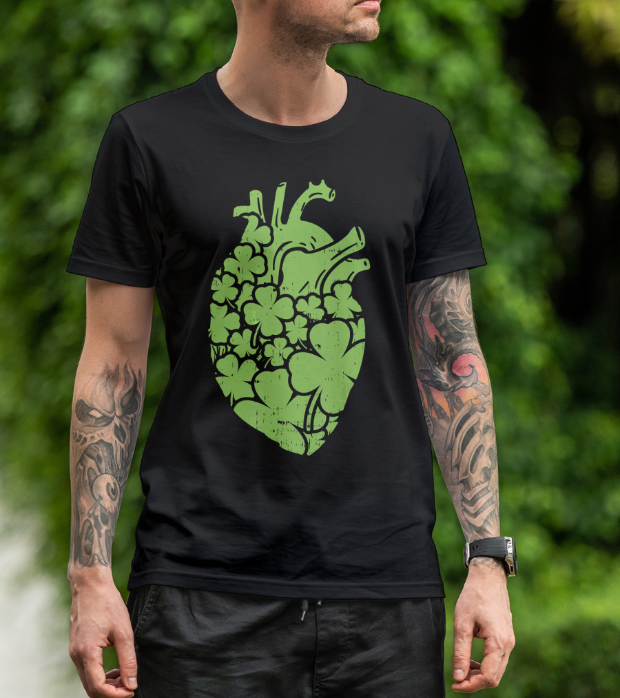 Shamrock Heart Cardiac Nurse T-Shirt