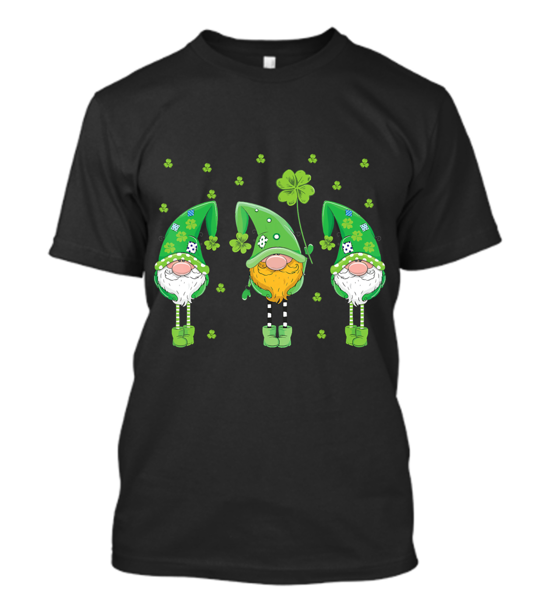 St Patrick's Day Gnome Trio With Shamrocks And Lucky Charm T-Shirt