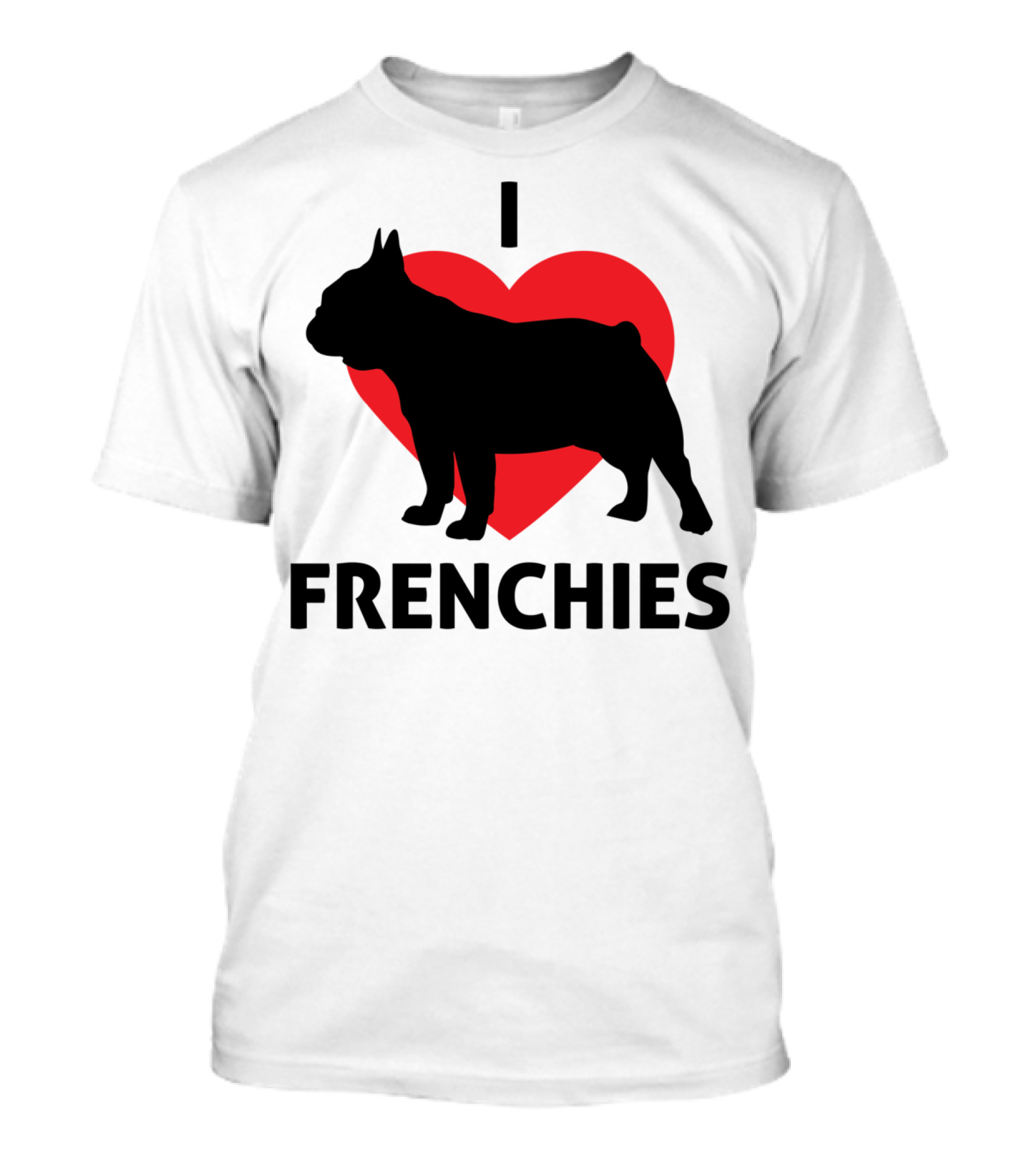I Heart (Love) Frenchies French Bulldog Silhouette Lover T-Shirt