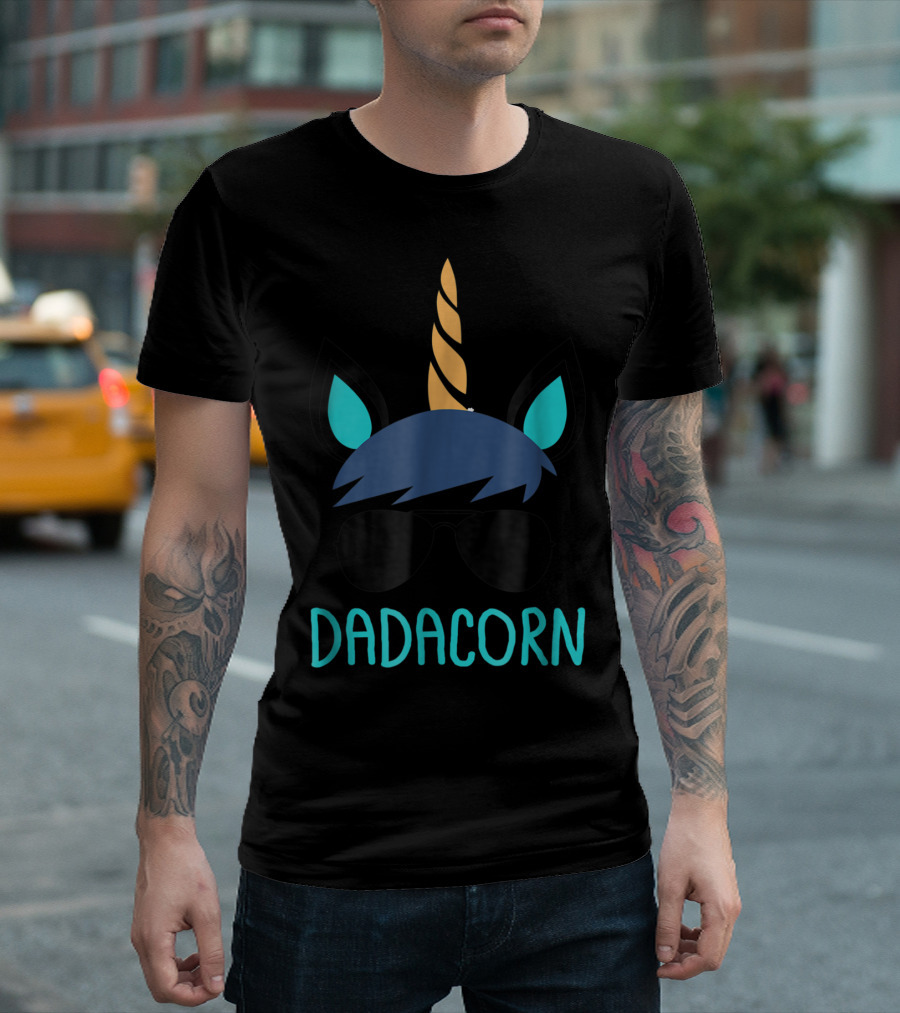 Dadacorn Unicorn Dad Sunglasses T-Shirt