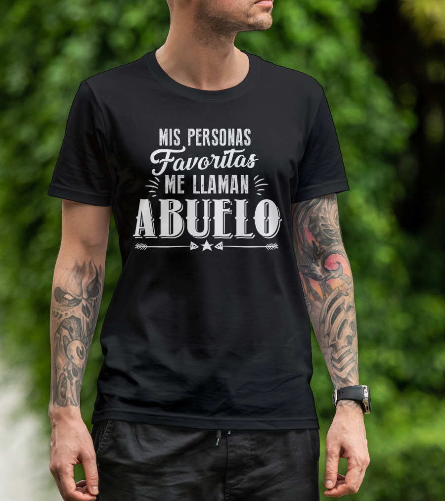 Mis Personas Favoritas Me Llaman Abuelo Stars And Arrows Typography T-Shirt