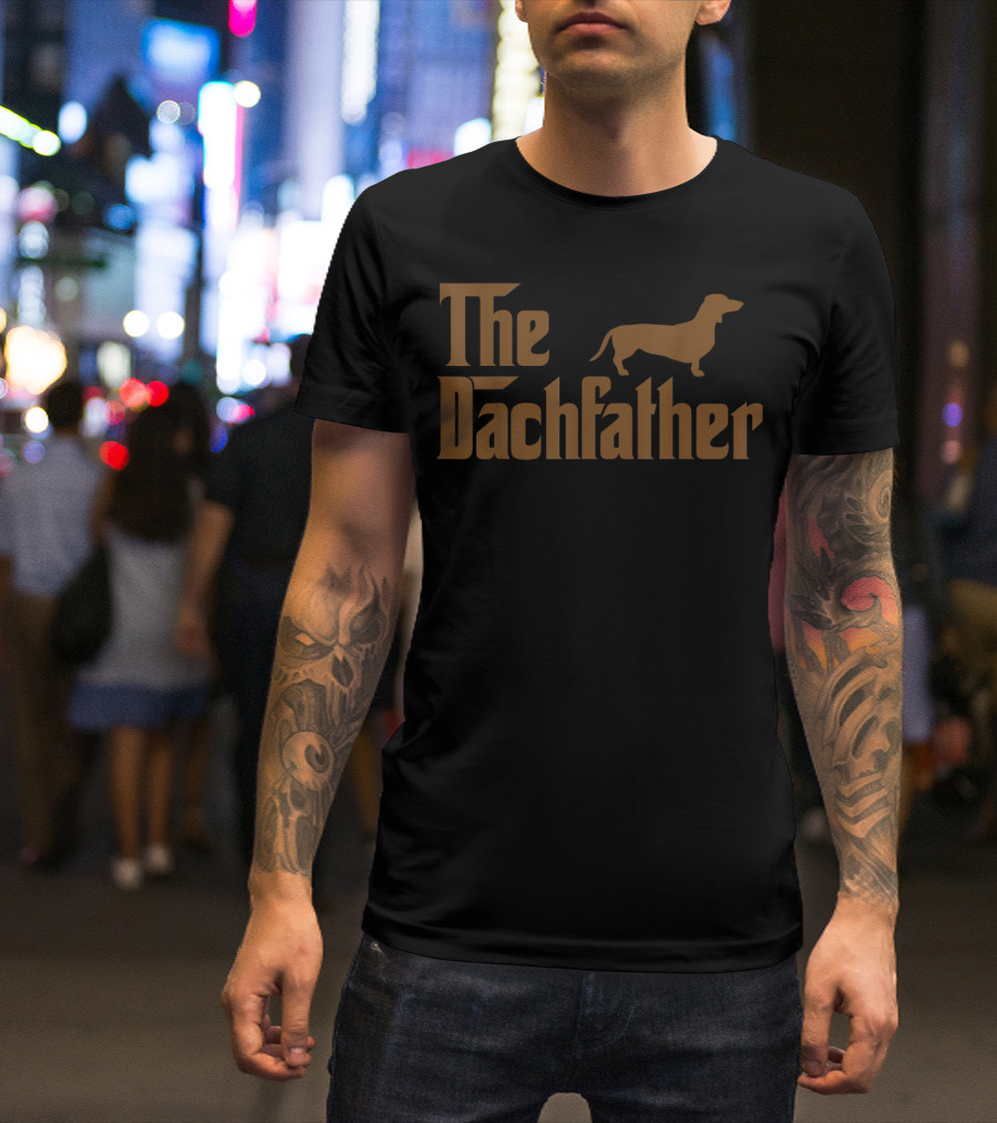 The Dachfather Funny Weiner Dog Father Dachshund T-Shirt