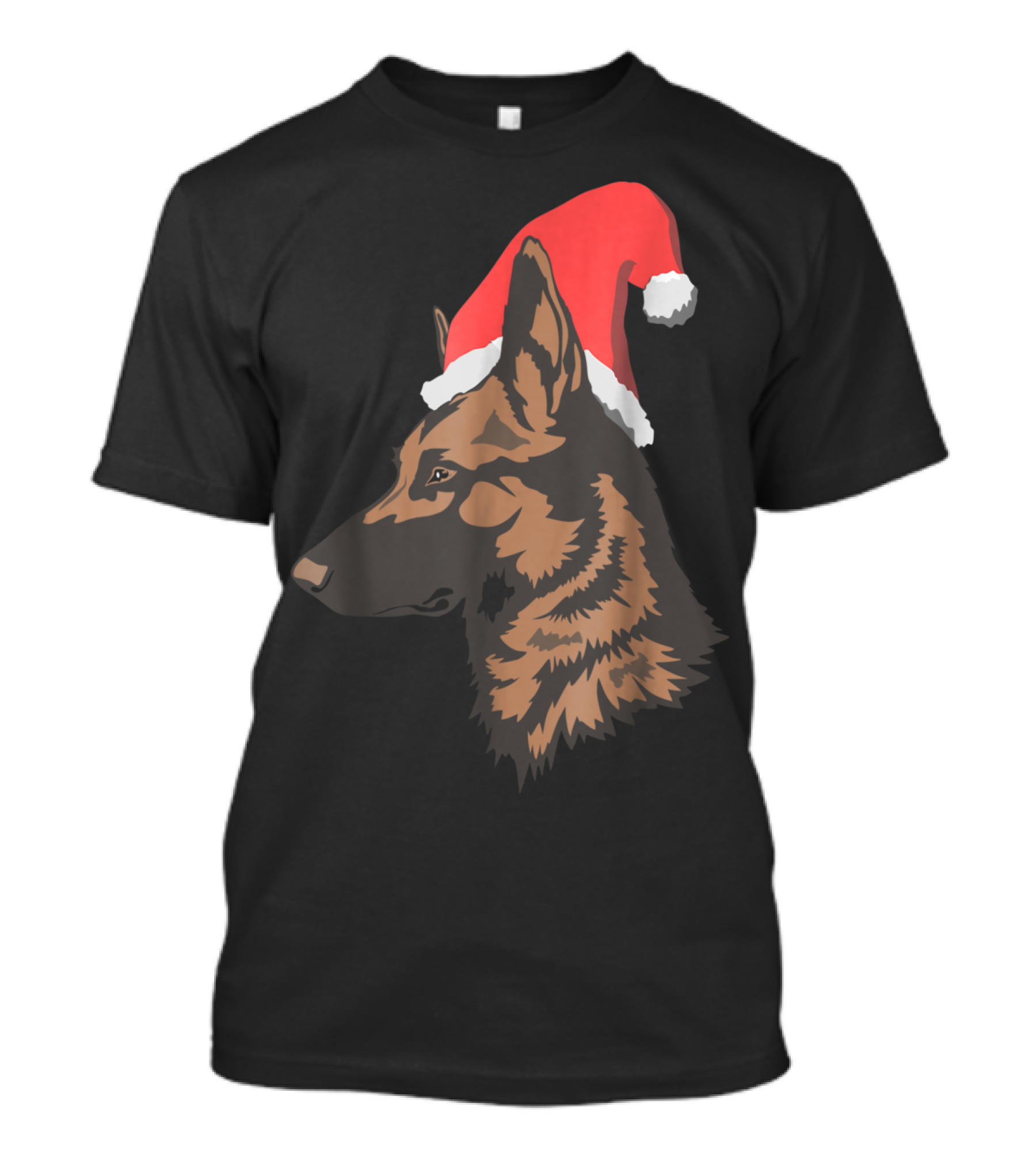 Belgian Malinois Christmas Santa Hat Dog T-Shirt