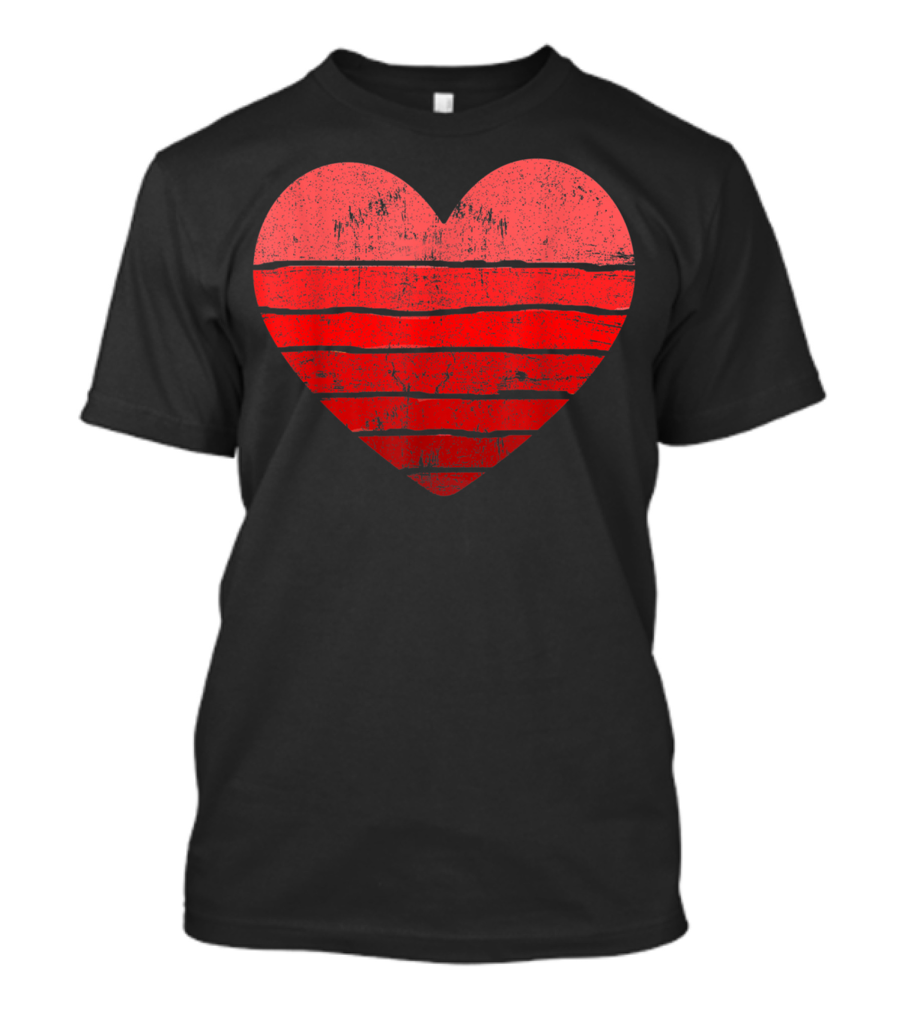 Vintage Heart Valentines Day Love Stripes T-Shirt
