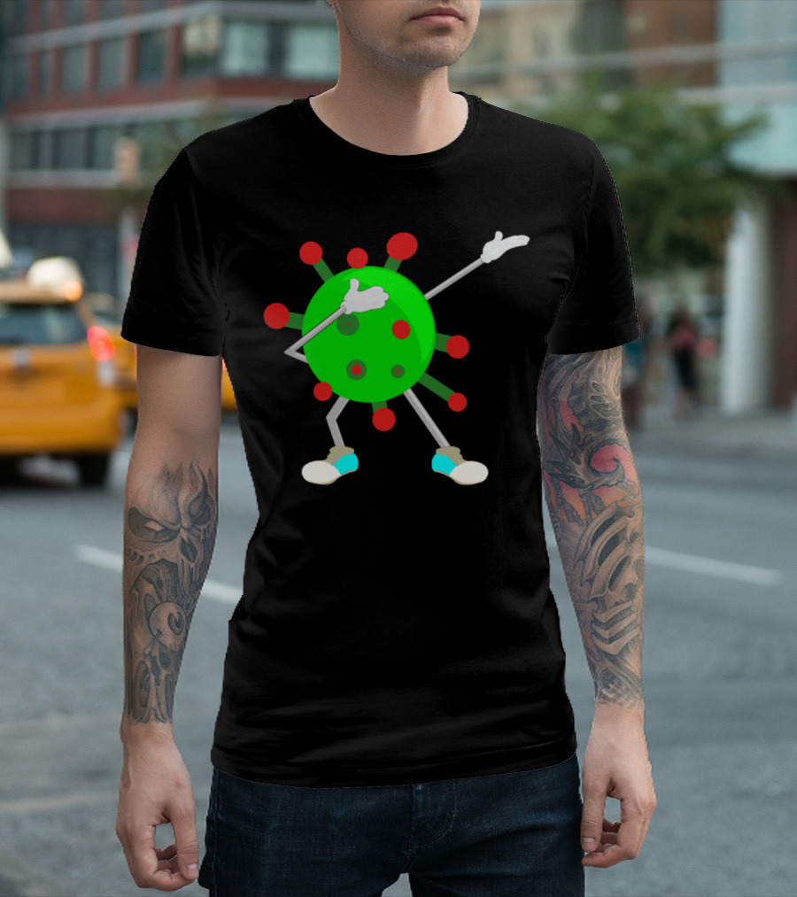 Dabbing Cartoon Virus Meme Character T-Shirt