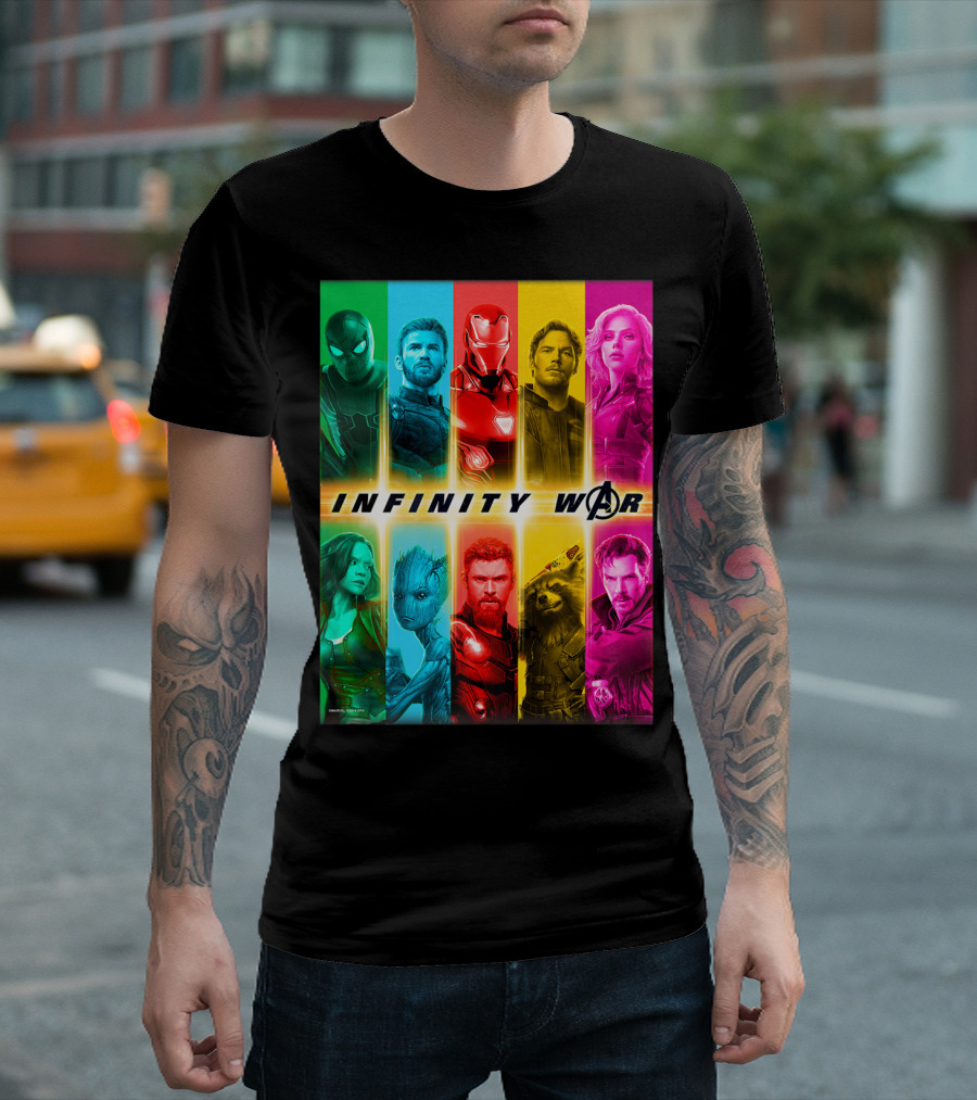 Marvel Avengers Infinity War Rainbow Heroes Infinity War T-Shirt