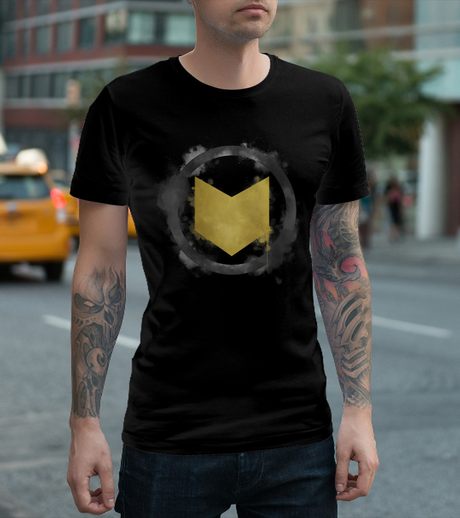 Marvel Avengers Endgame Hawkeye Logo Spray Paint Circle T-Shirt