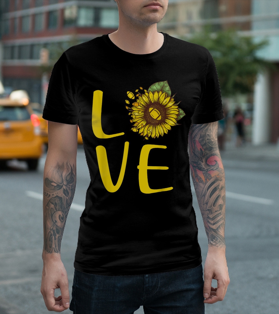 Love Sunflower Rugby Ball T-Shirt