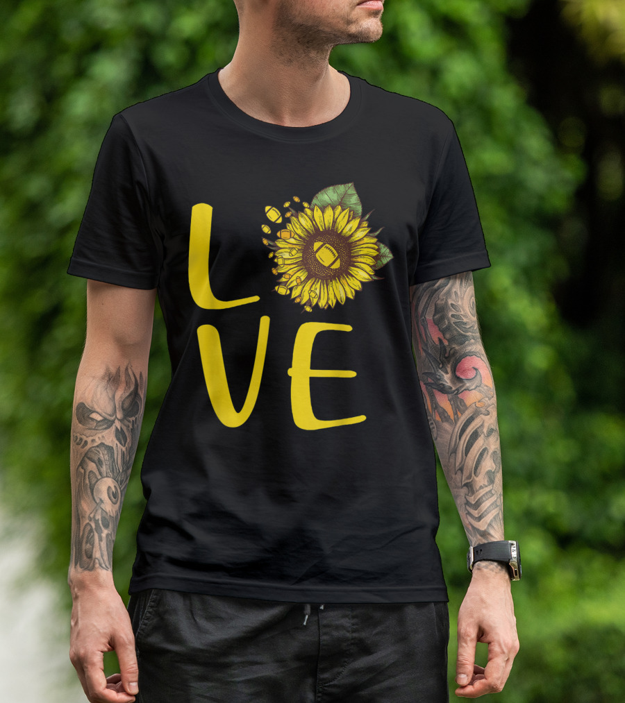 Love Sunflower Rugby Ball T-Shirt