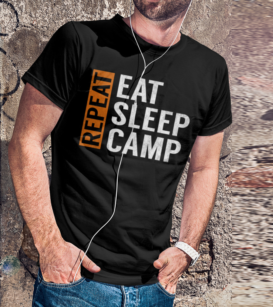 Eat Sleep Camp Repeat Funny Camper Camping Adventure T-Shirt