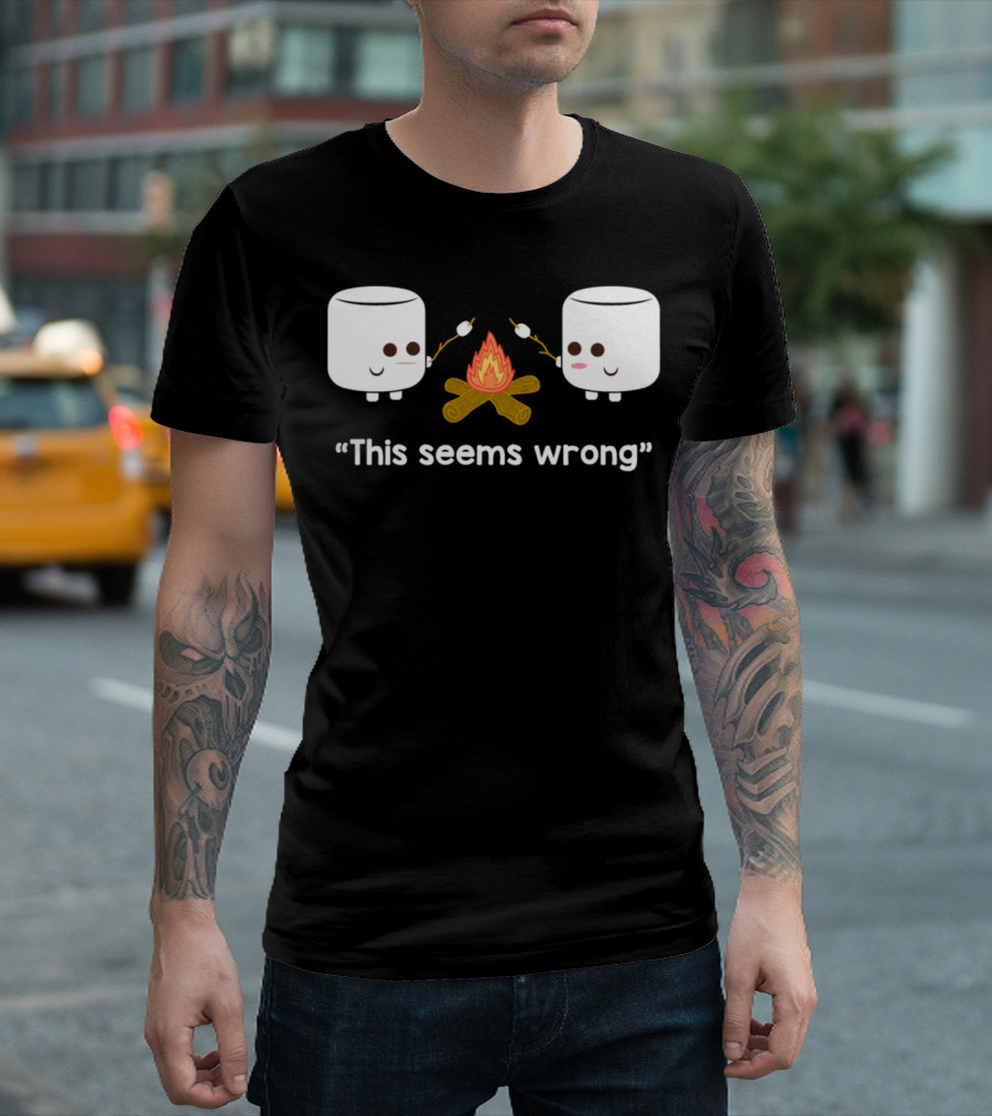 This Seems Wrong Marshmallow Campfire Scene T-Shirt