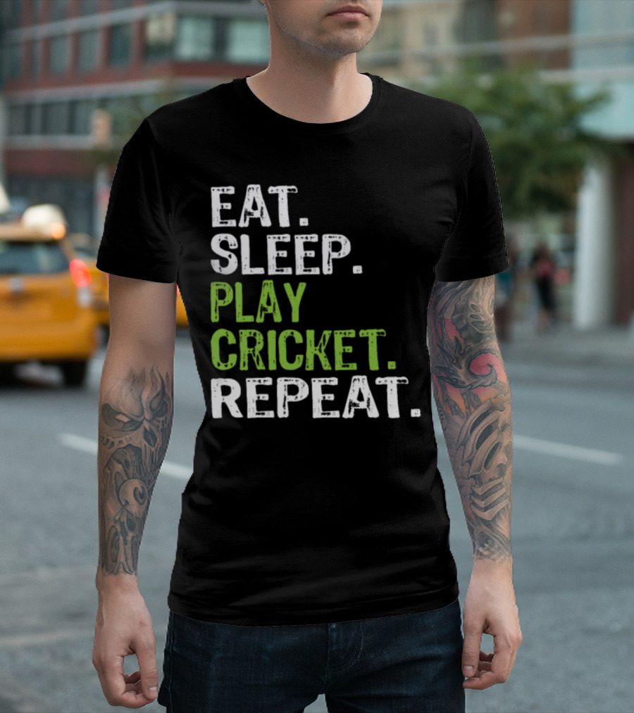 Eat Sleep Play Cricket Repeat T-Shirt