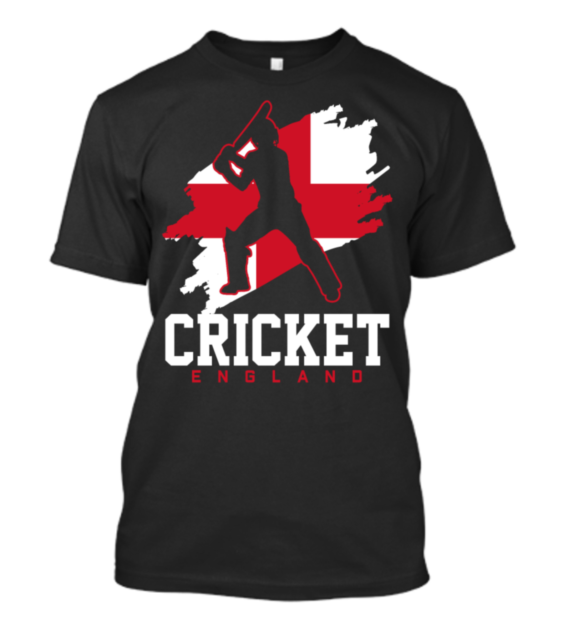 Cricket England Silhouette With St George's Cross T-Shirt