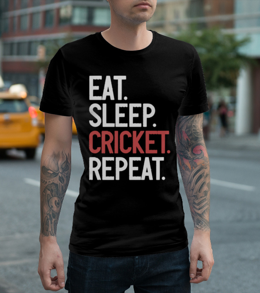 Eat Sleep Cricket Repeat Lifestyle T-Shirt