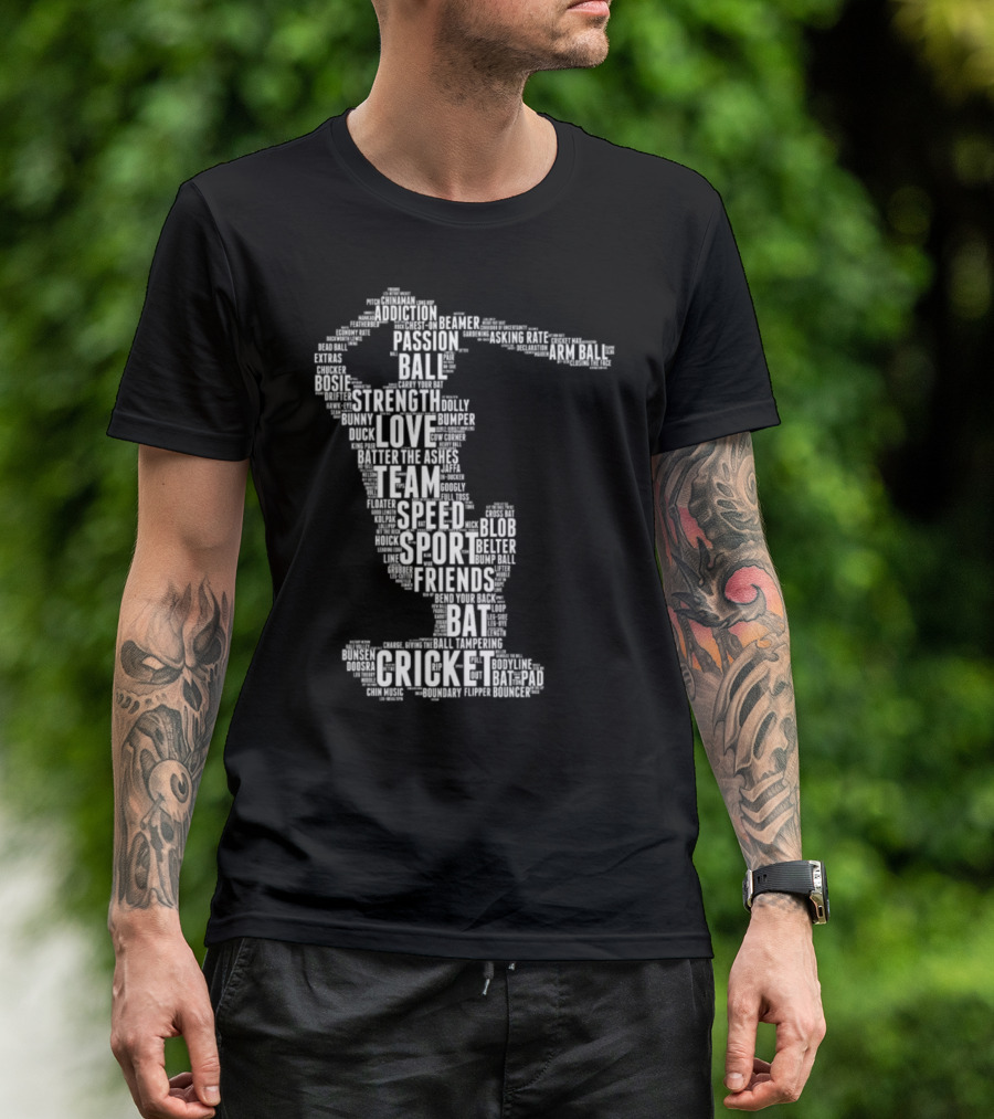 Cricket Ball Passion Strength Love Team Bat Sport Friends T-Shirt