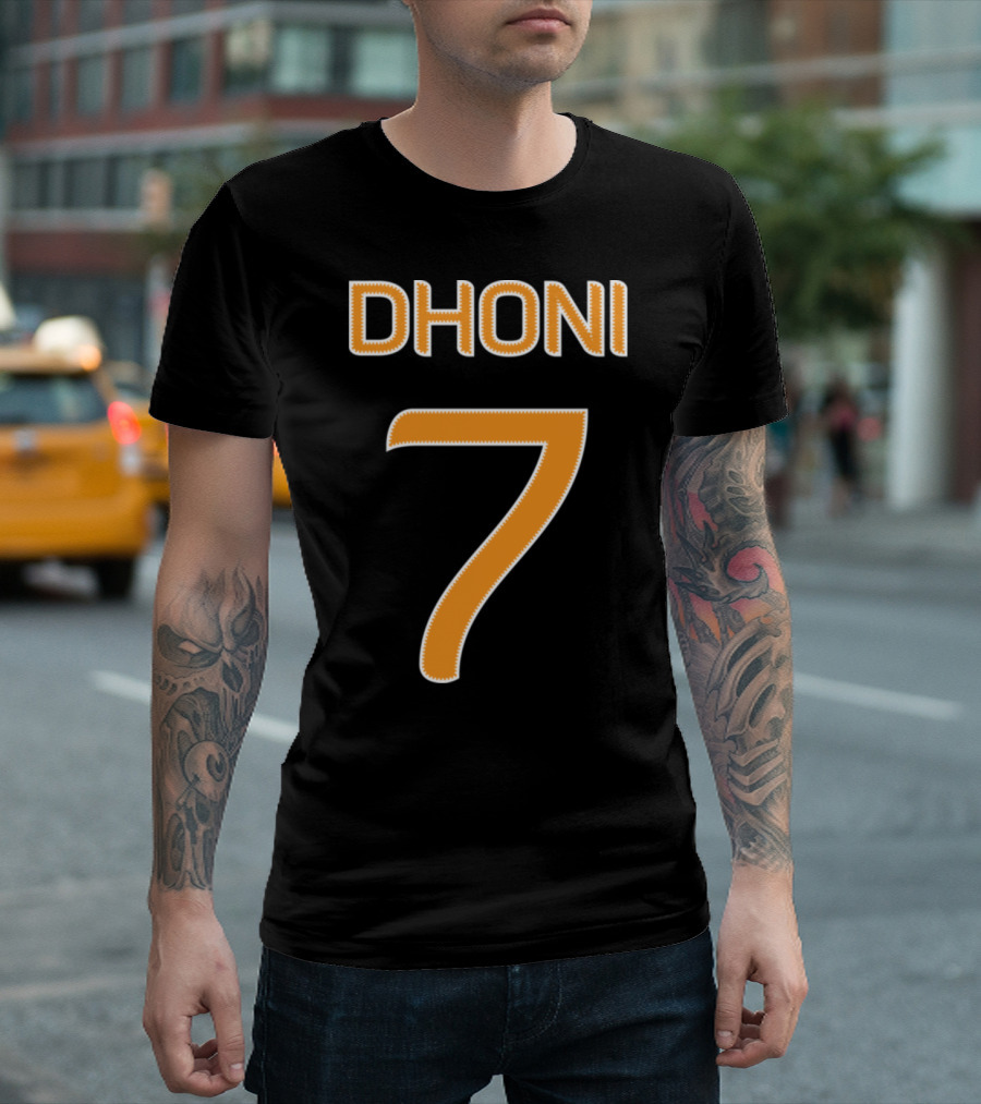 Dhoni #7 Jersey in Honor of 2011 World Champion Victory T-Shirt