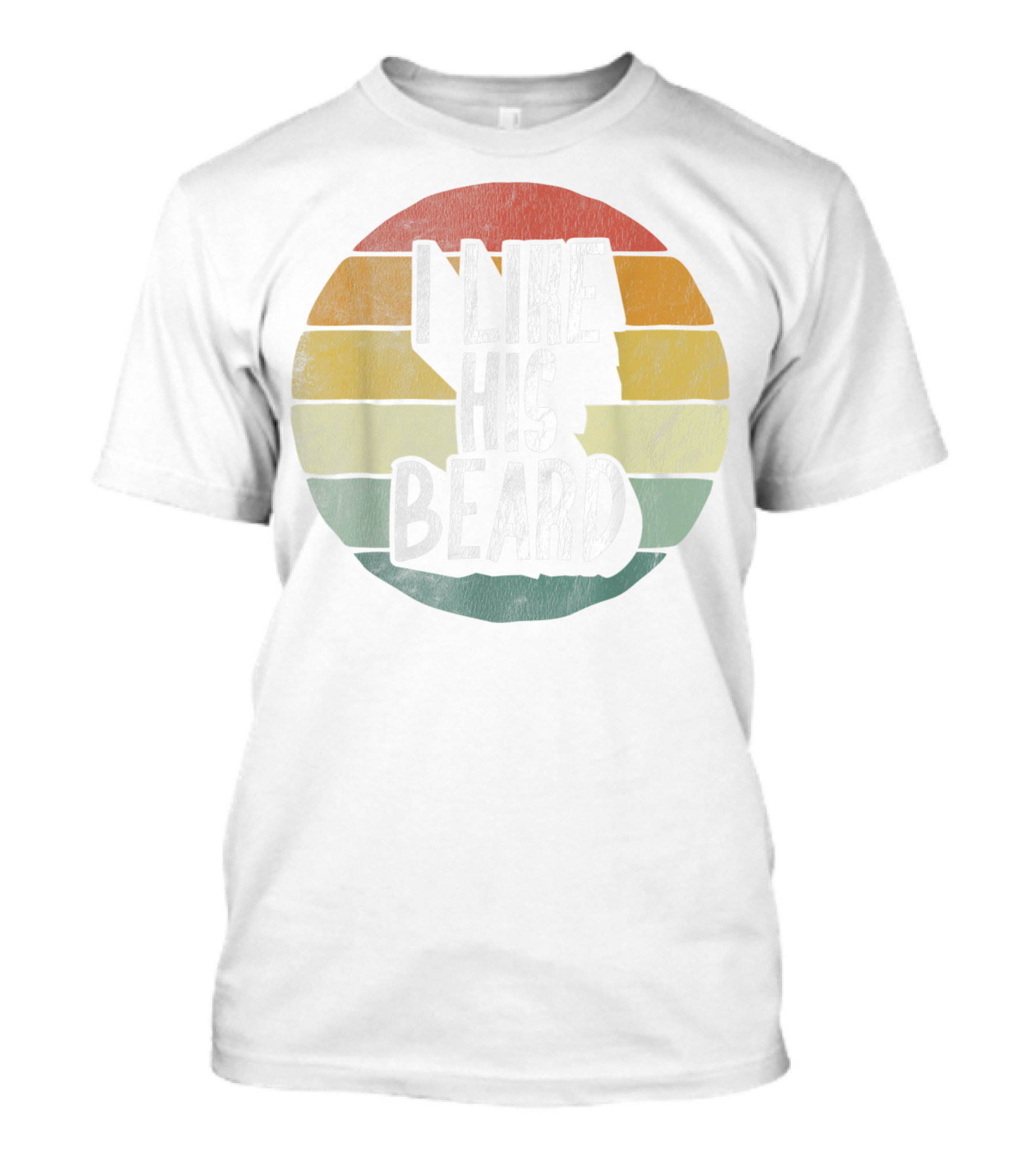 I Like His Beard Retro Style Matching Couple T-Shirt