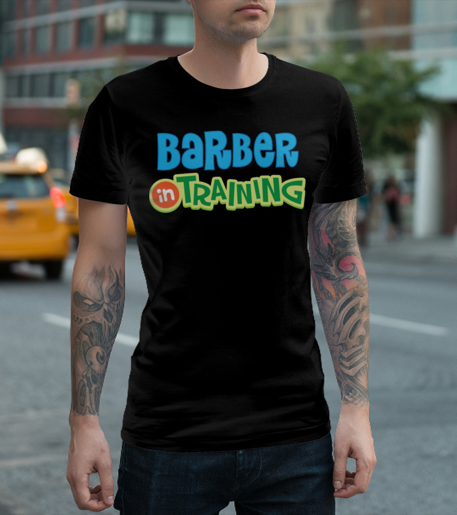 Barber In Training Kids Game Font T-Shirt