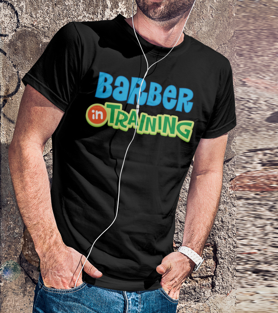 Barber In Training Kids Game Font T-Shirt