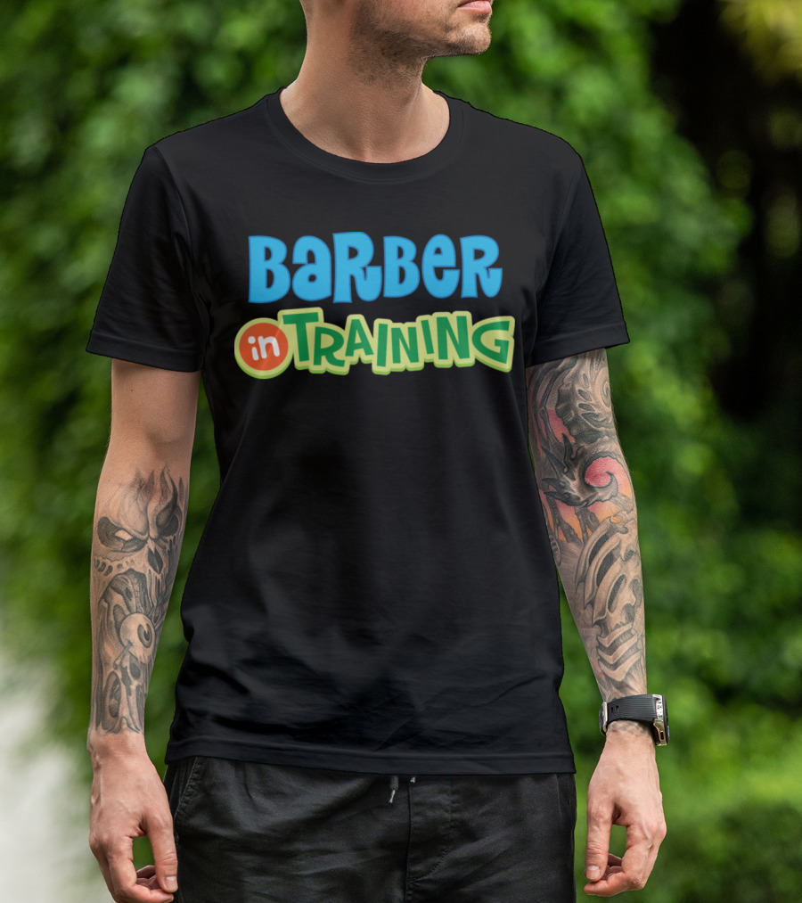 Barber In Training Kids Game Font T-Shirt