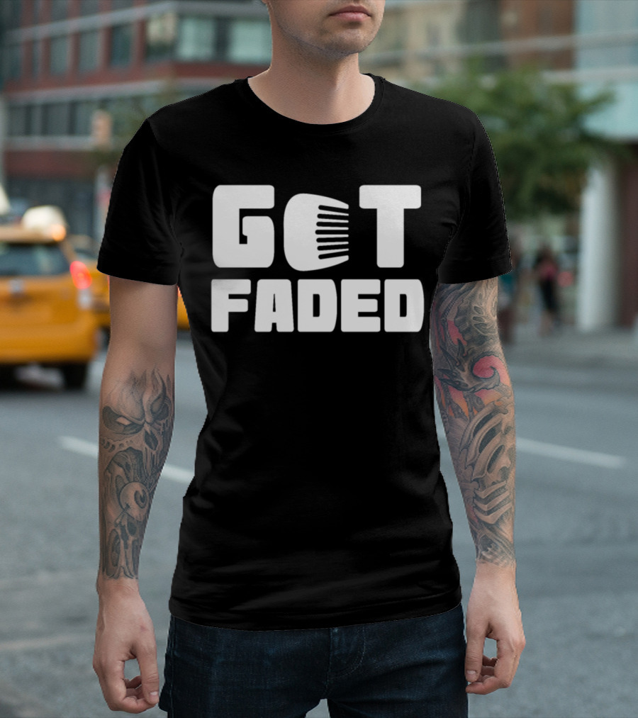 Cool Get Faded Hair Comb Haircut Stylists Barbershop T-Shirt