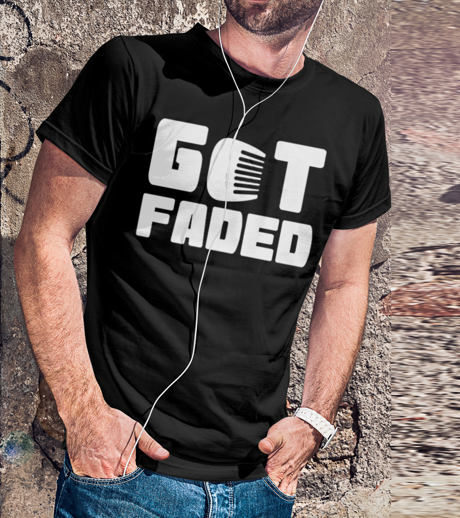 Cool Get Faded Hair Comb Haircut Stylists Barbershop T-Shirt