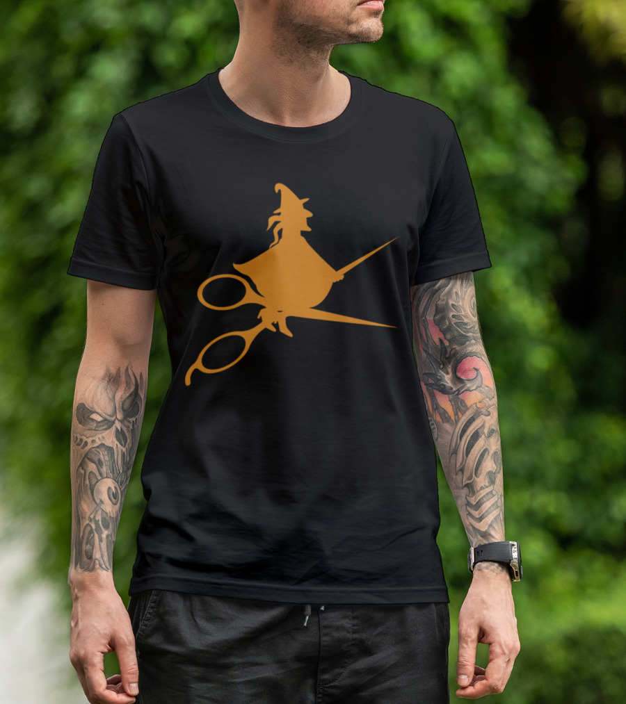 Funny Halloween Witch Hairstylist Scissors T-Shirt