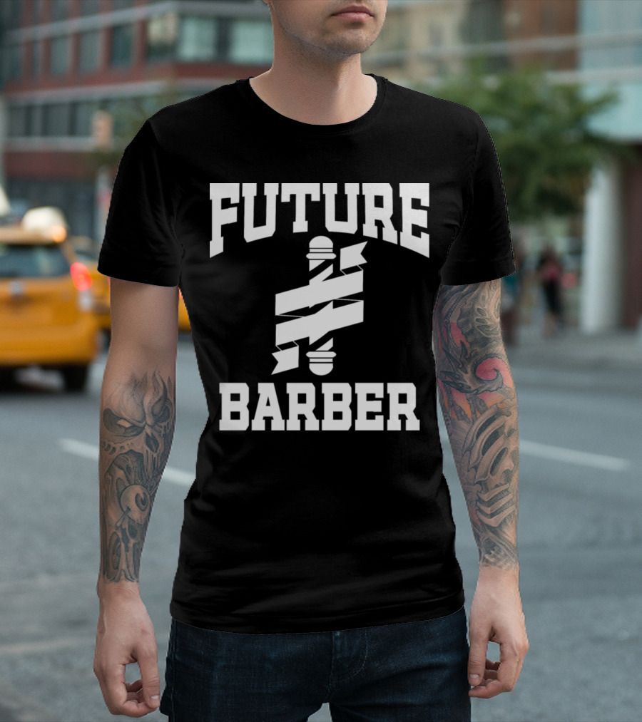 Future Barber Hairstylist Ribbon T-Shirt