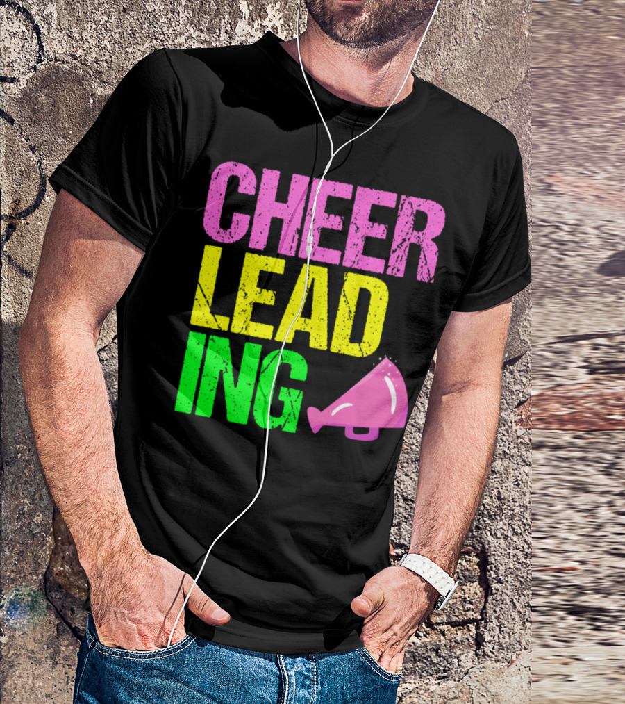Cheerleading Neon Cheerleader Cool Pretty Megaphone T-Shirt