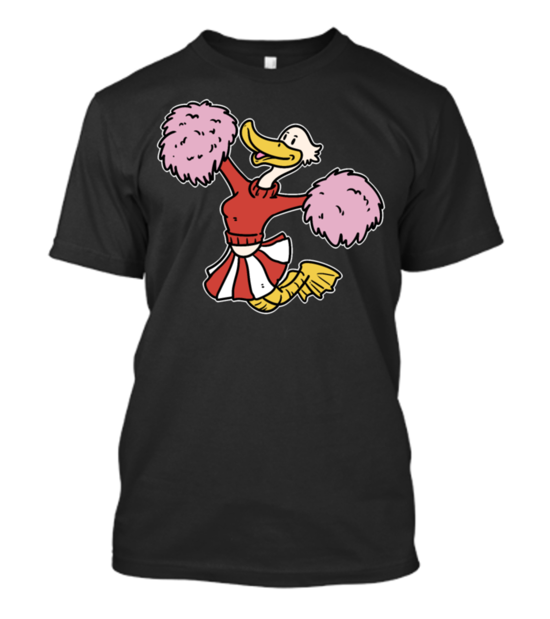 Cheerleading Duck Cartoon Pom-Poms Dance Football T-Shirt
