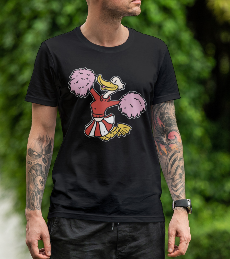Cheerleading Duck Cartoon Pom-Poms Dance Football T-Shirt