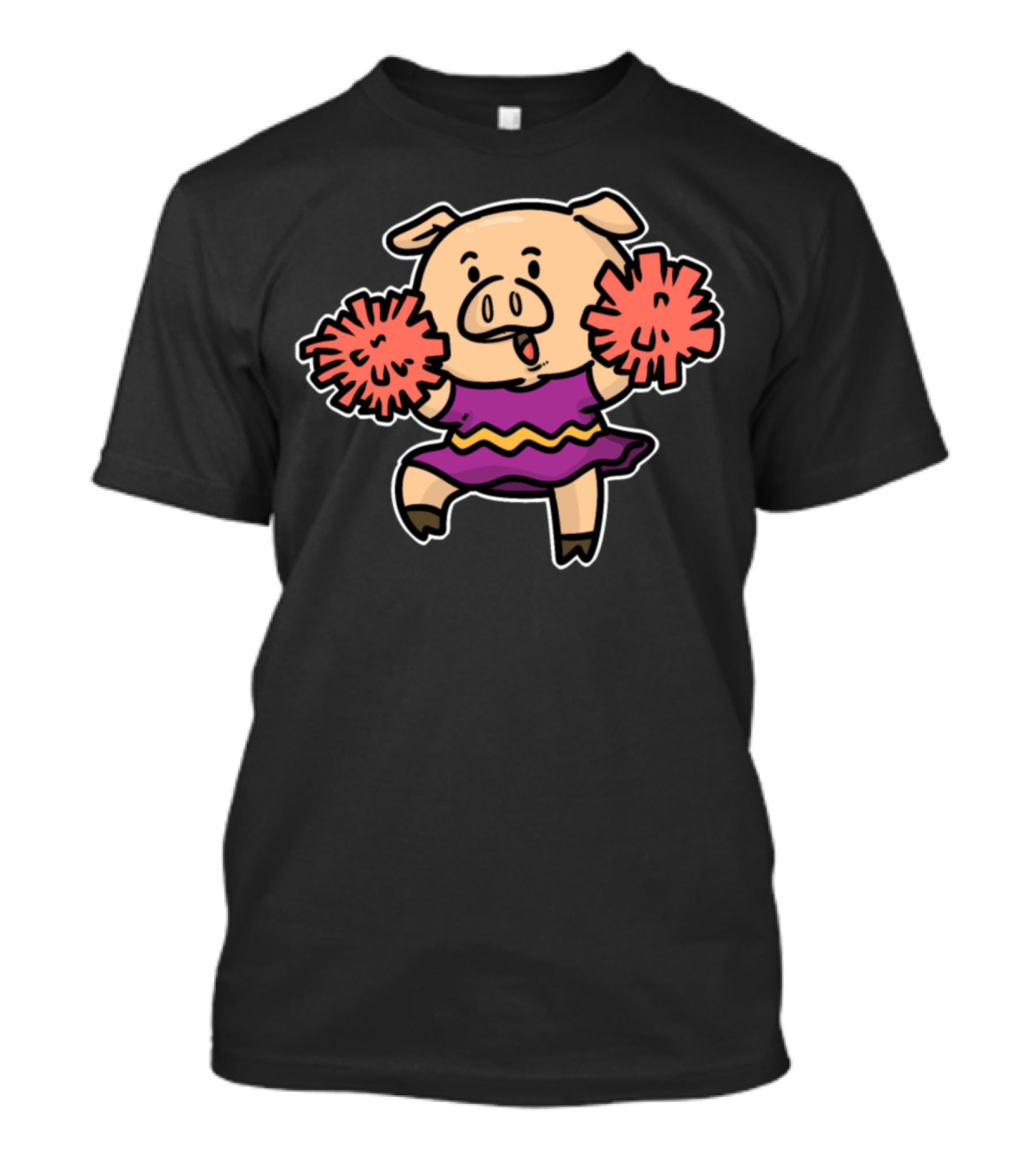 Cheerleader Pig Dance Football Cheerleading T-Shirt