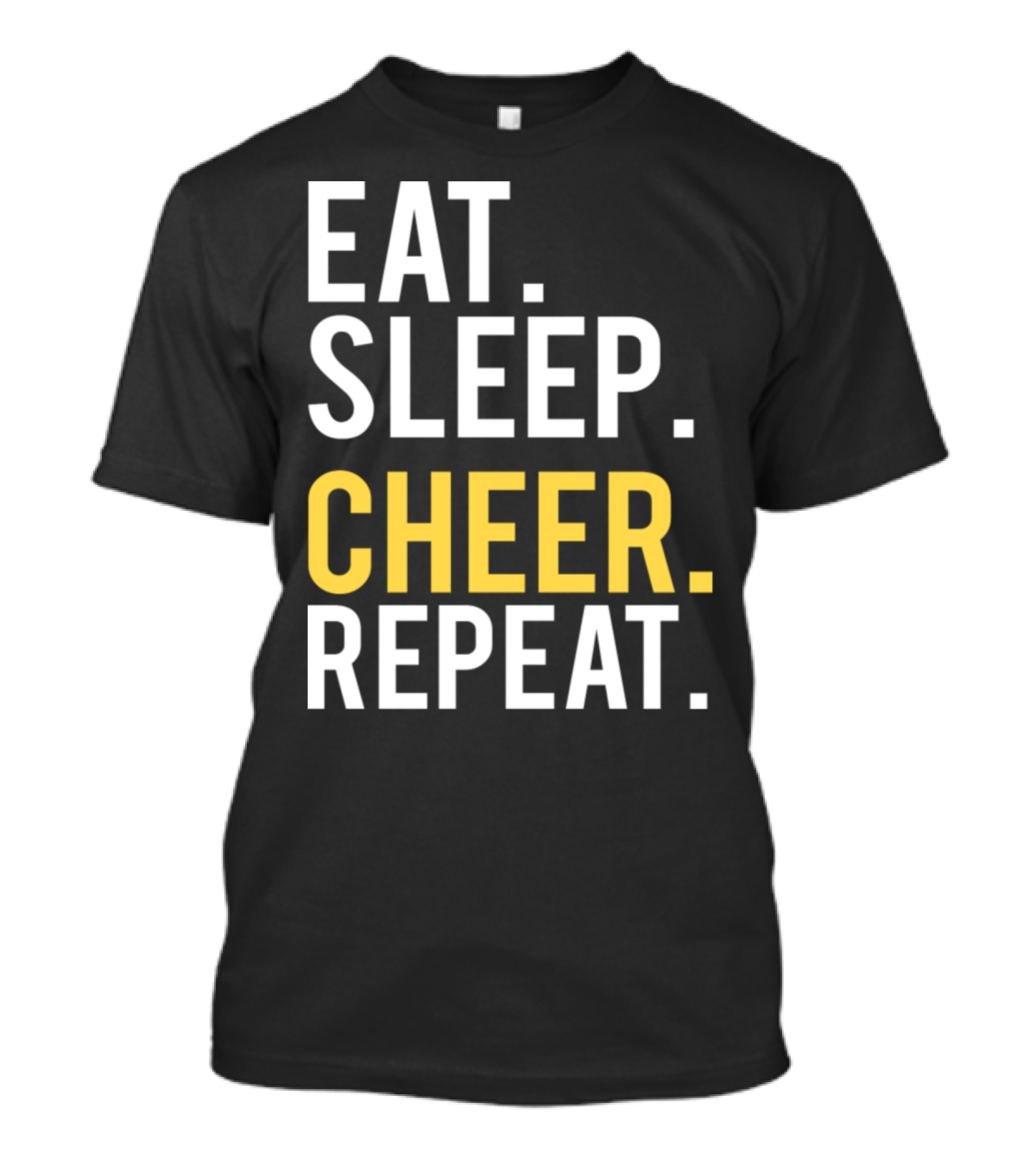 Eat Sleep Cheer Repeat Cheerleading Eatsleepcheerrepeathqtju T-Shirt