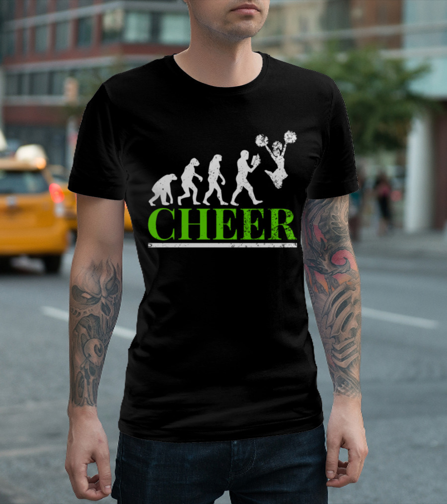 Cheer Evolution Pom Poms Cheerleader Jump T-Shirt