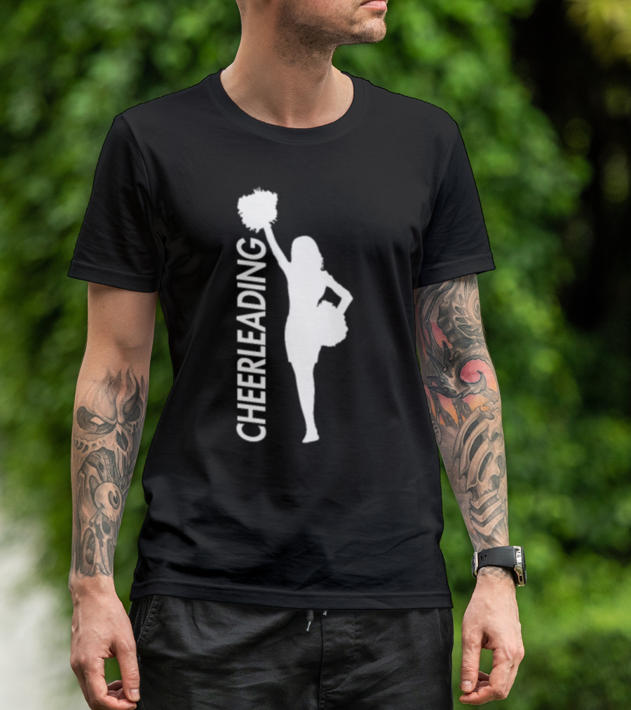 Cheerleading Silhouette Pom Poms T-Shirt