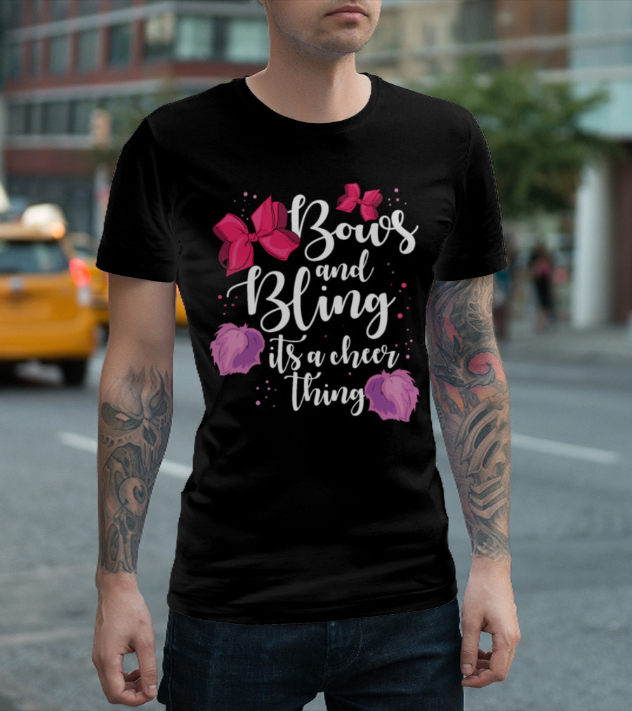 Bows And Bling It's A Cheer Thing Cheerleader Pompom T-Shirt