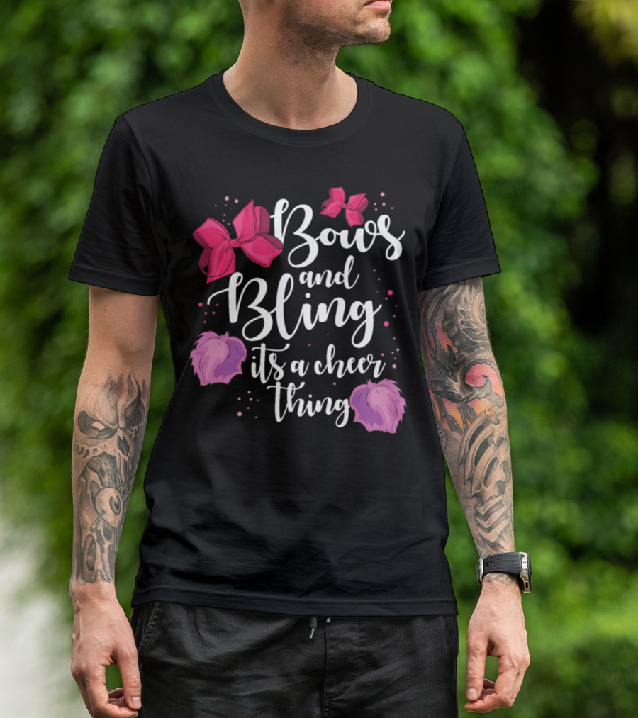Bows And Bling It's A Cheer Thing Cheerleader Pompom T-Shirt