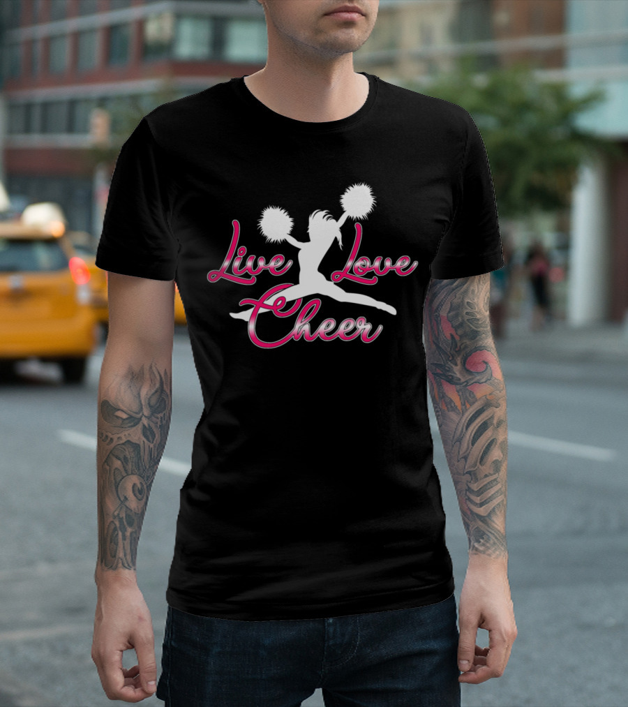 Live Love Cheer Pom Pom T-Shirt
