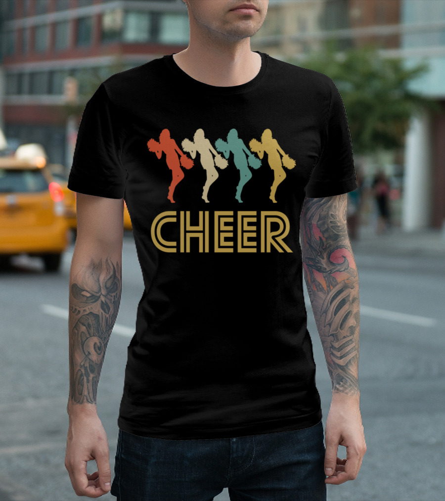 Retro Cheerleading Pop Arte Cheer Pompom T-Shirt