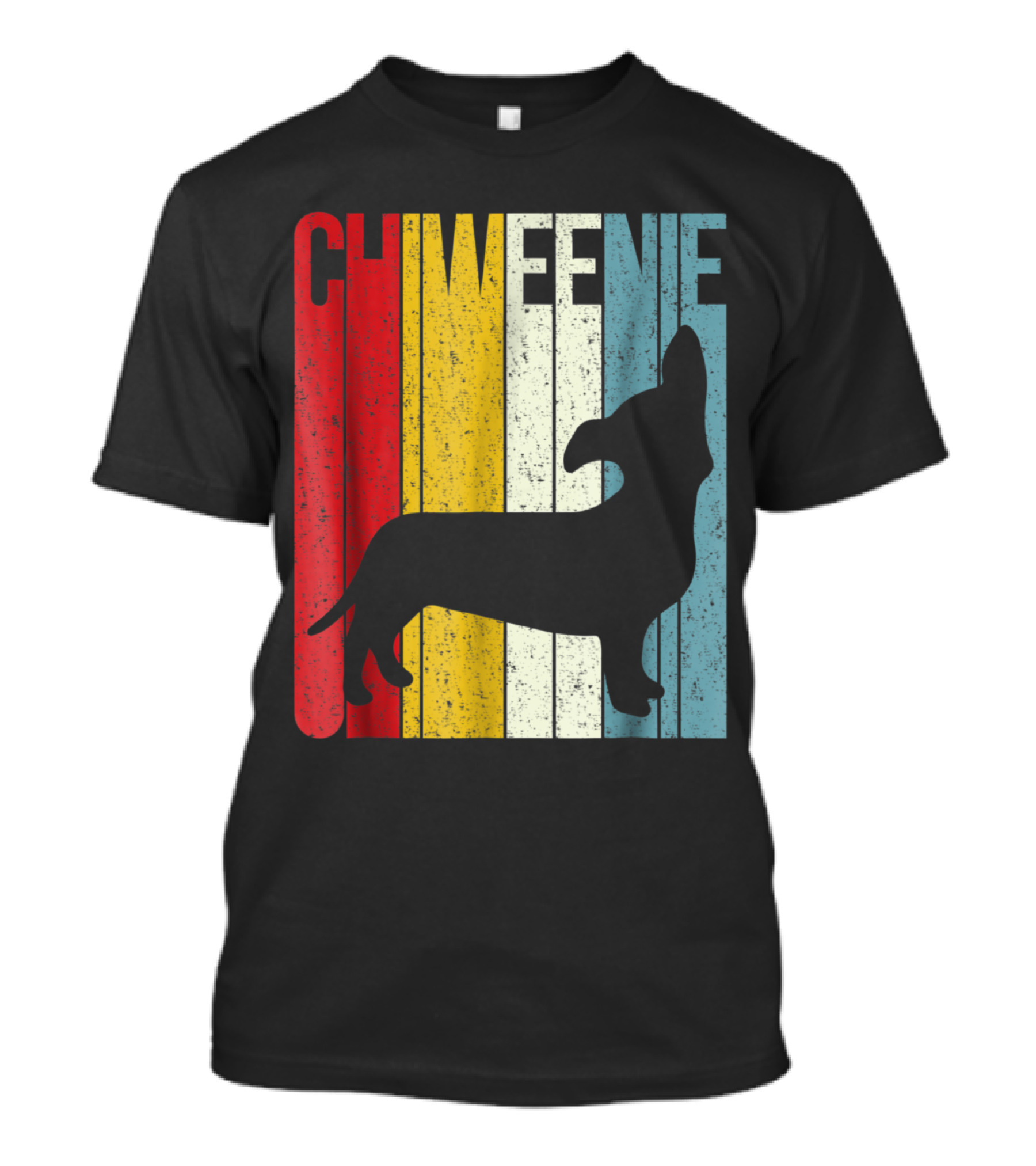 Chiweenie Vintage Striped Cute Dog T-Shirt