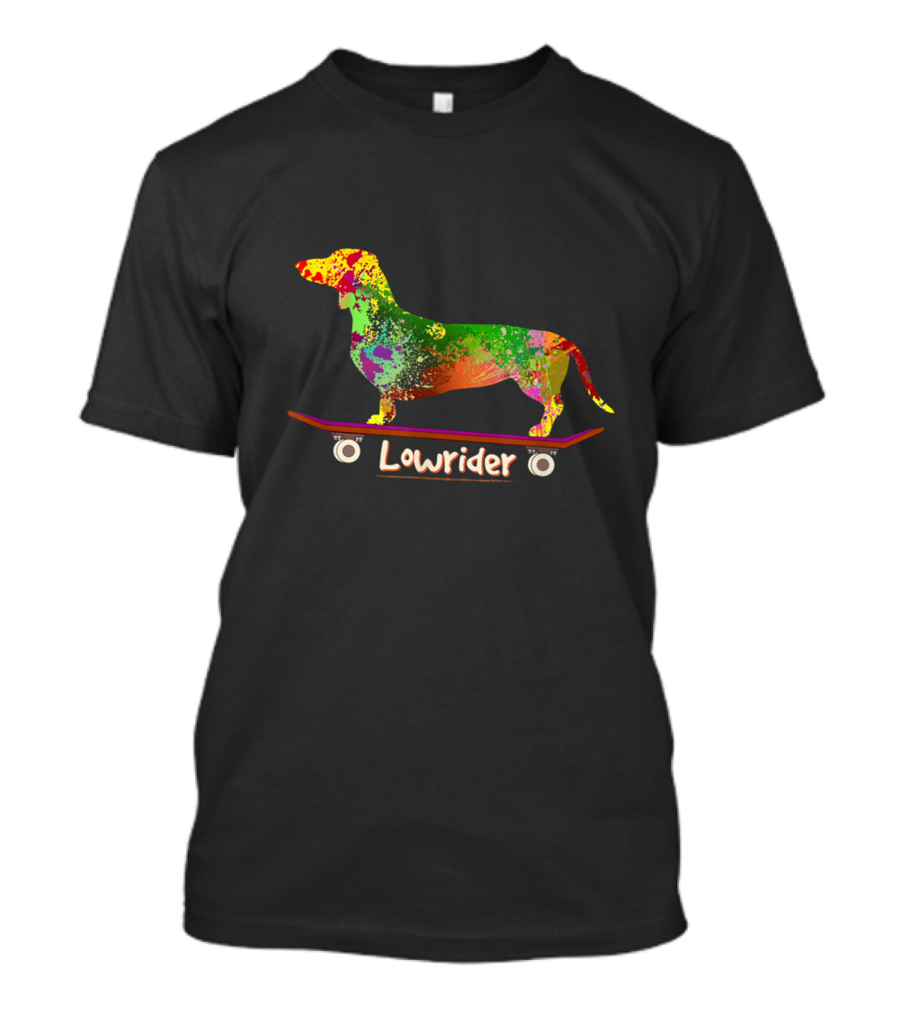 Funny Dachshund Lowrider Weiner Dog Skateboard Weenie T-Shirt