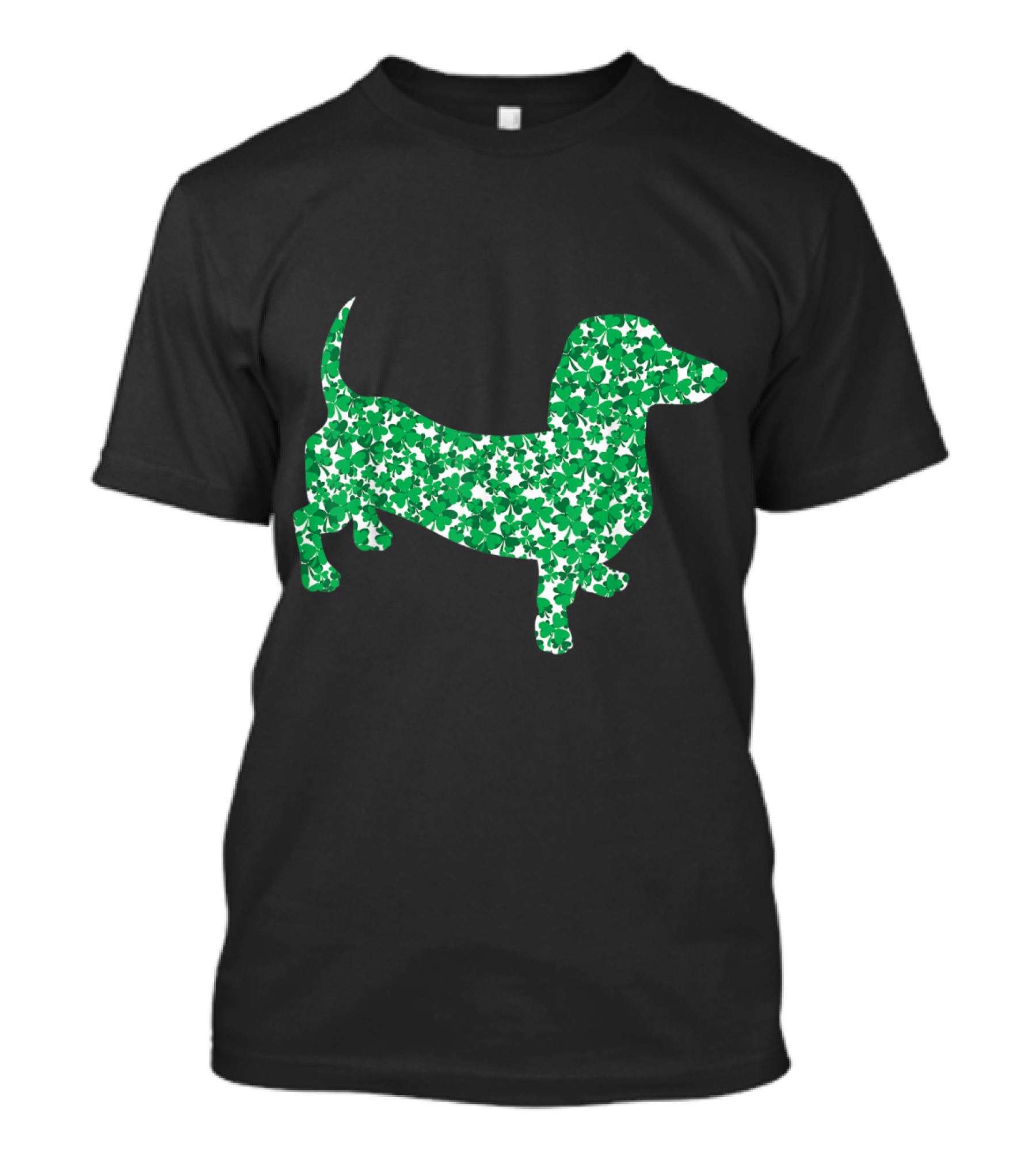 Dachshund With Shamrock Pattern For St Patricks Day Fun T-Shirt