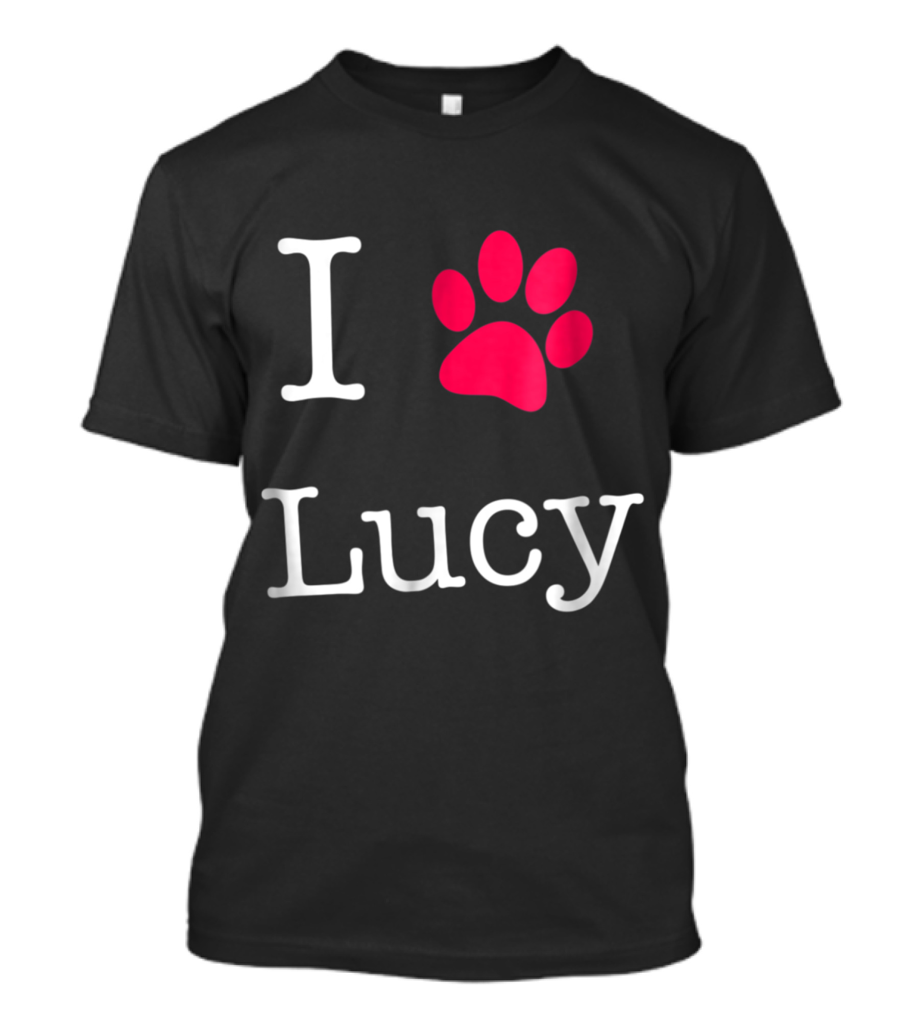 I Love Paw Print Lucy Dog Lovers' Favorite T-Shirt