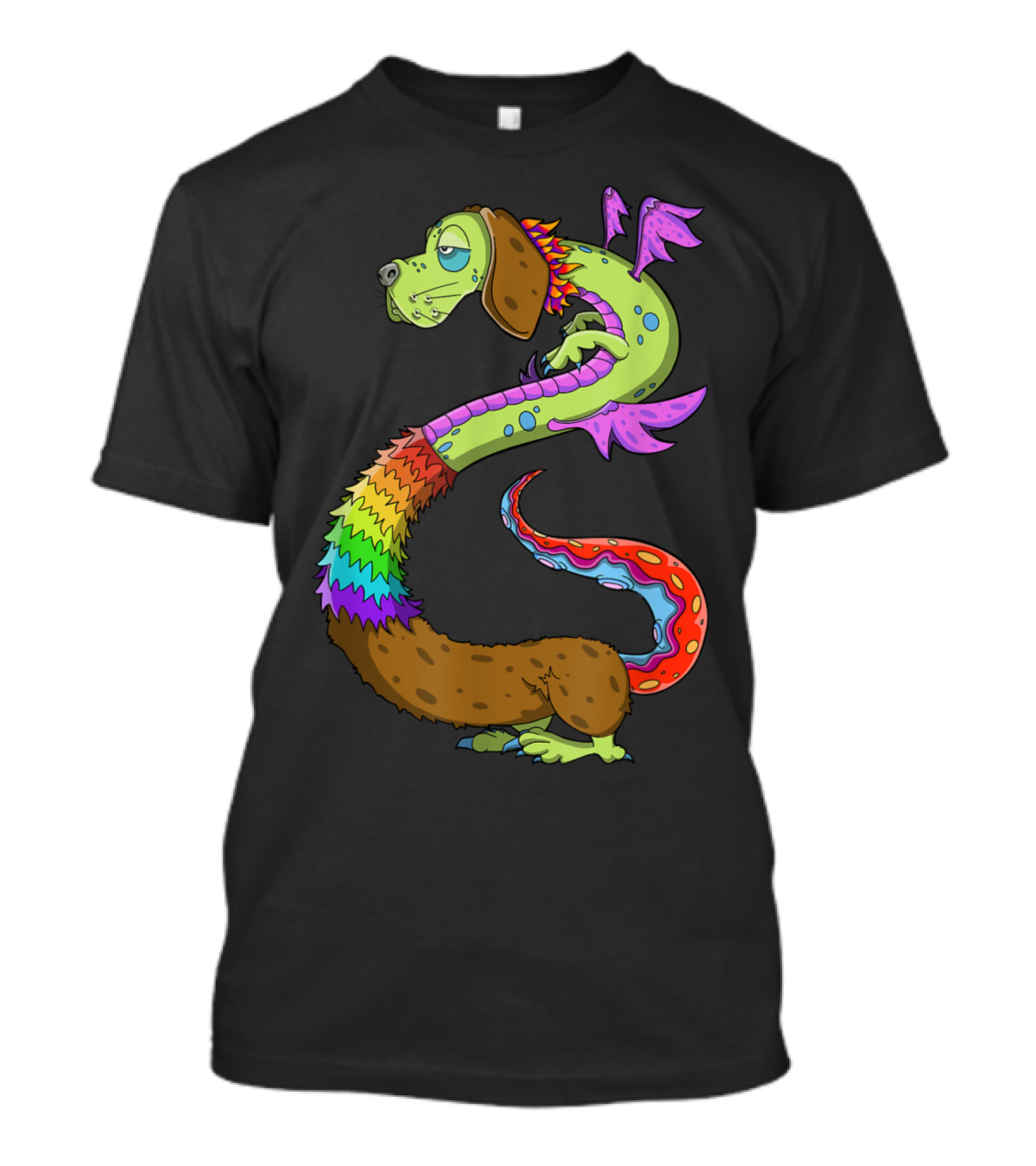 Mythical Dachshund Dragon Lover Dachshund Rainbow Serpent Wings T-Shirt