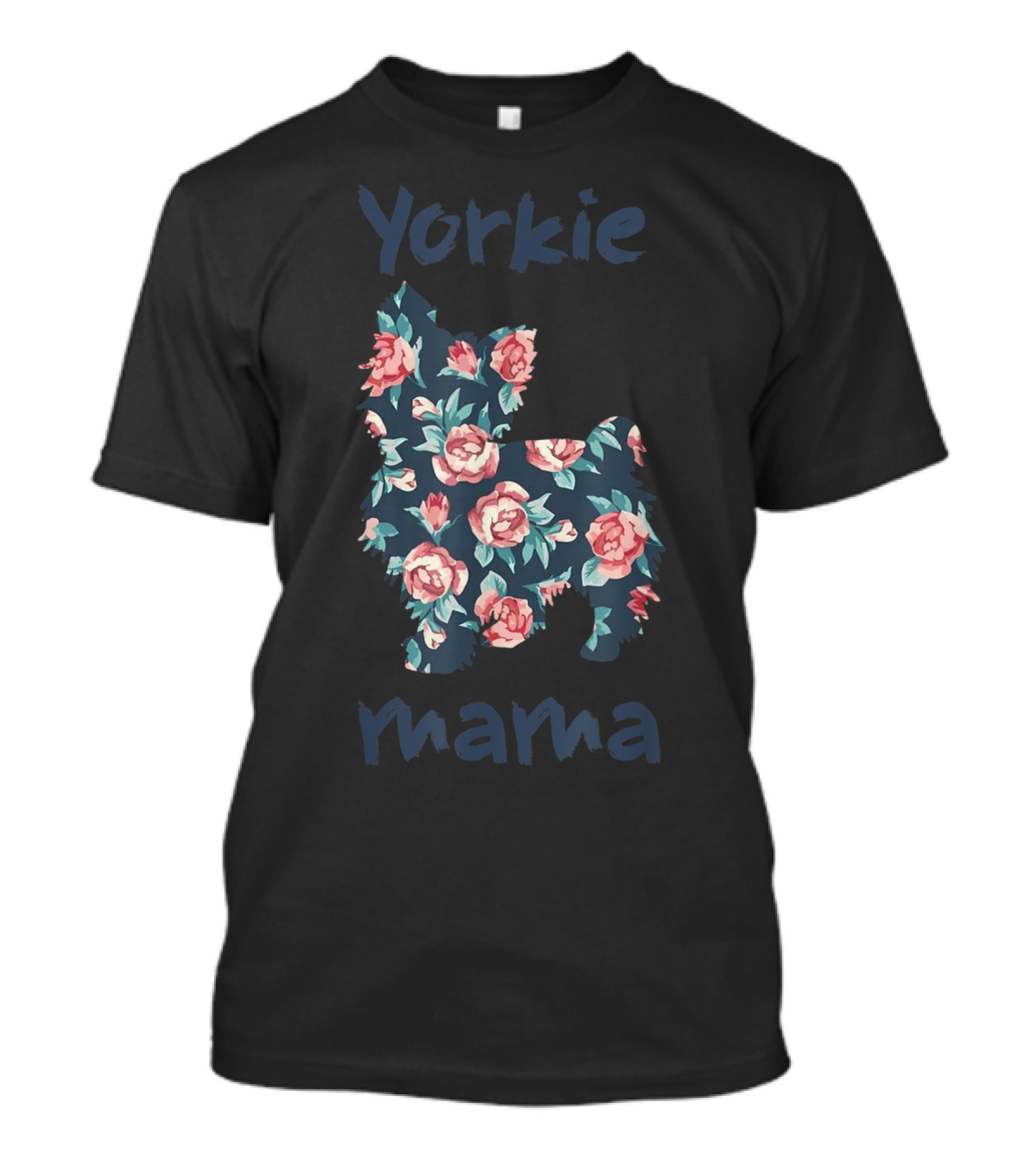 Yorkie Mama Floral Pattern Lover Mom Clothes T-Shirt