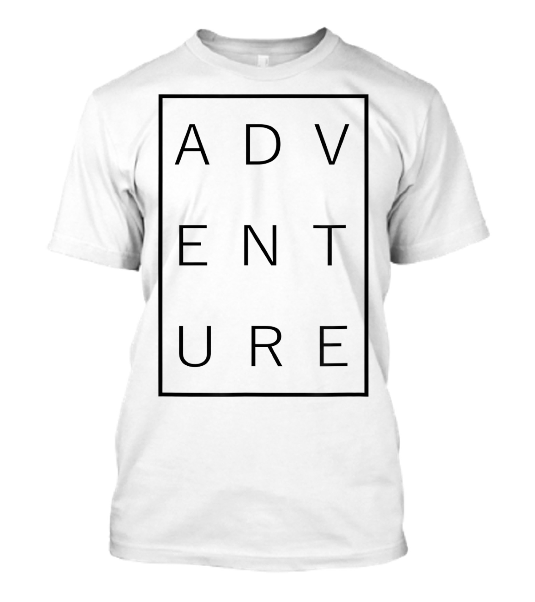 Adventure Black Text Vertical Layout T-Shirt