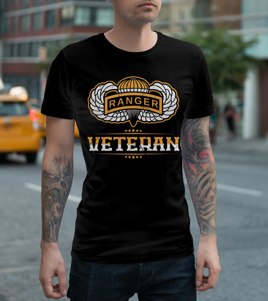 Ranger Airborne Veteran Badge Emblem T-Shirt