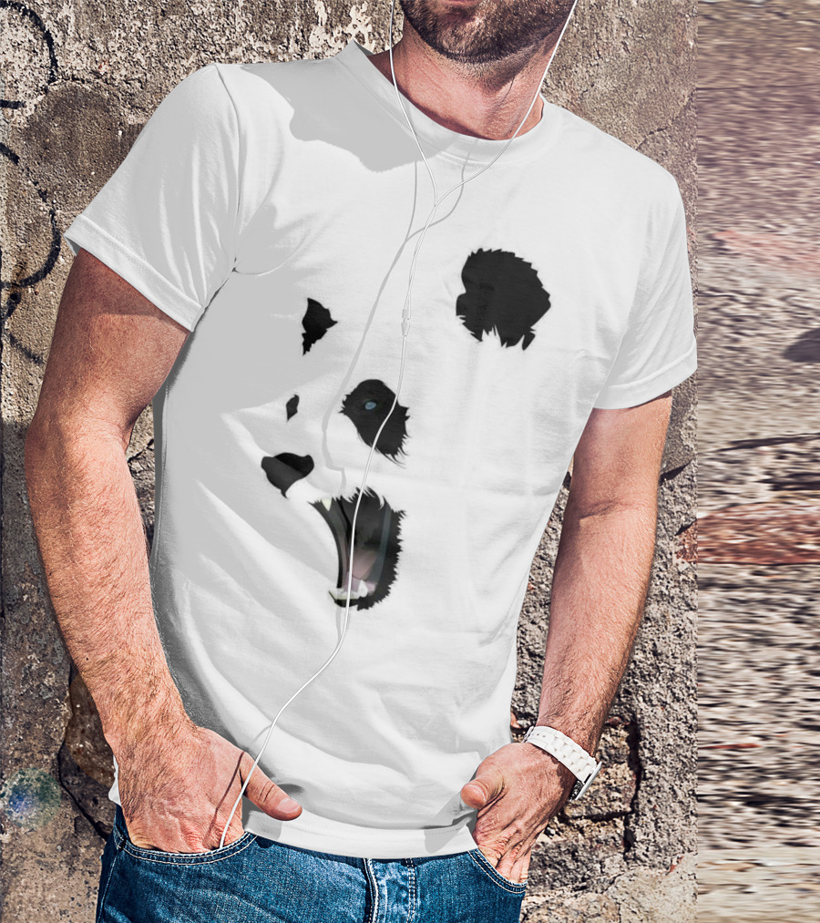 Halloween Angry Panda Bear Face T-Shirt