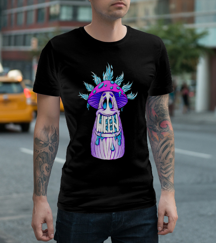 Blueish Flames Purple Pinhead Ween Music Festival T-Shirt