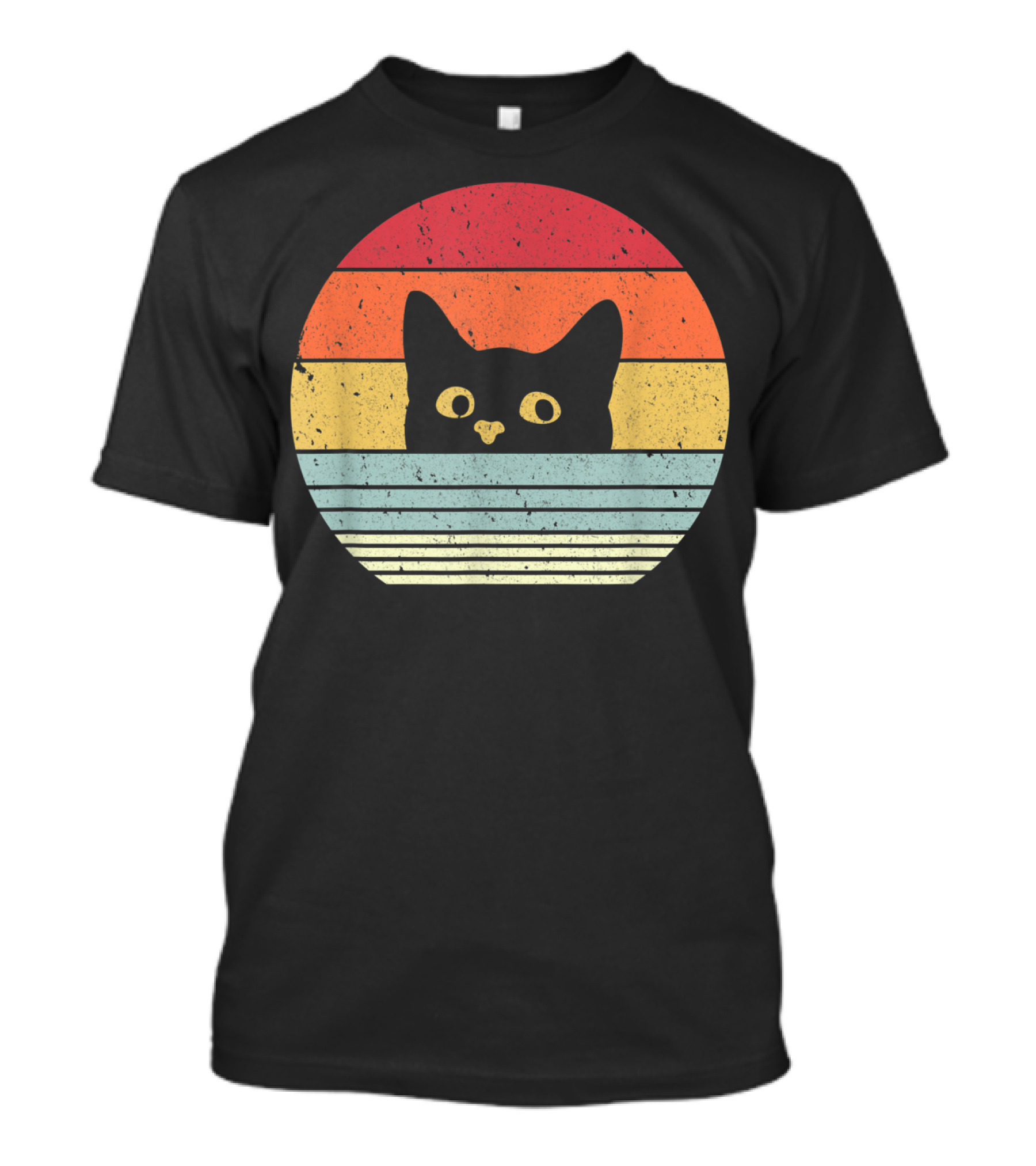 Ca Style Retro Sunset Cat Vintage Aesthetic T-Shirt